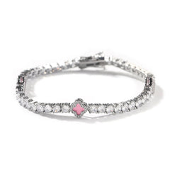 Pink Clover Tennis Bracelet