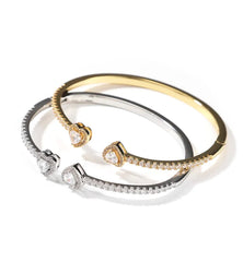 Double Heart Bangle