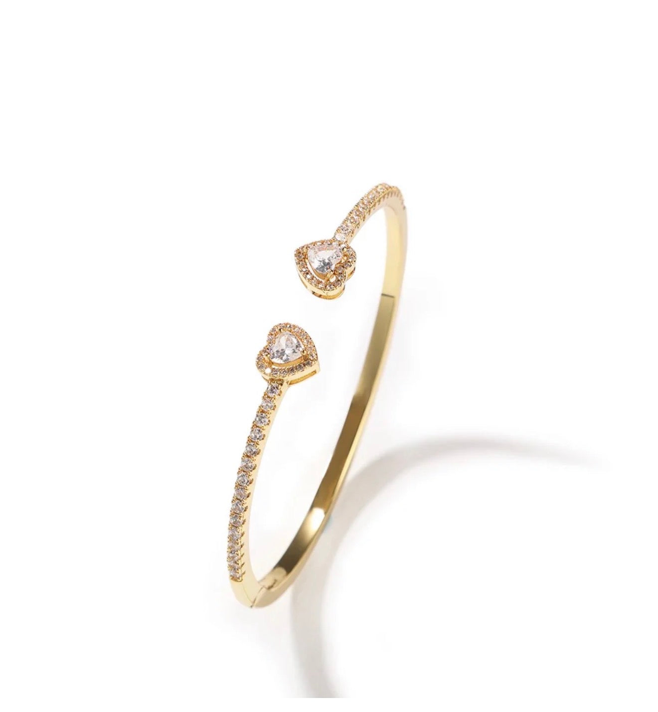 Double Heart Bangle