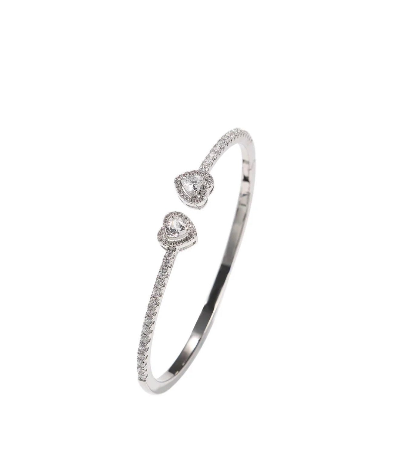 Double Heart Bangle