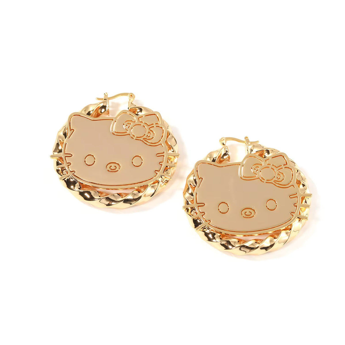 Kitty Charm Hoops